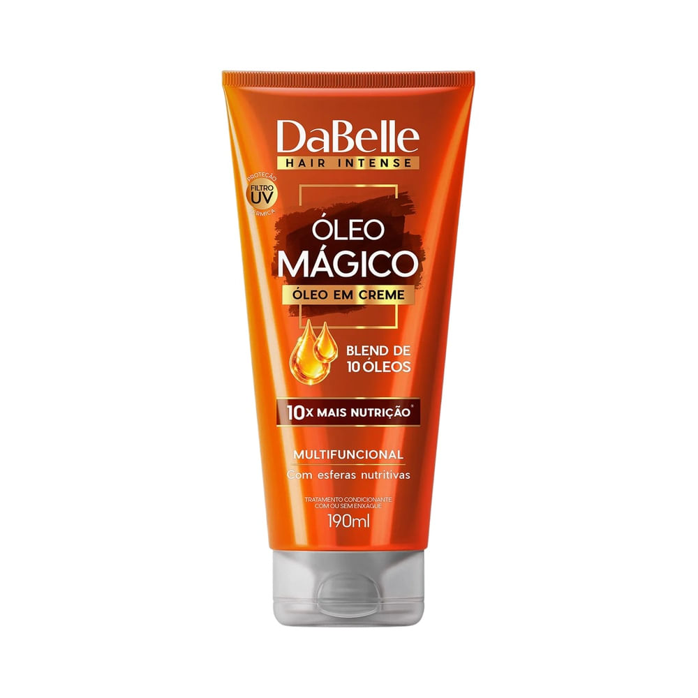 Close do tubo de Óleo em Creme Dabelle Óleo Mágico 190ml.